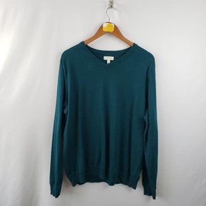 Sonoma V Neck Sweater Womens Sz XL Cotton Long Sle